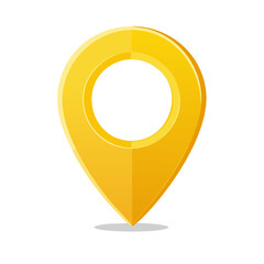 Poster - Vibrant Yellow Location Marker Icon Graphic - Simple Place Pointer Design for Maps and Mobile Navigation Applications
