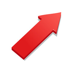 Poster - Rising Red Arrow Vector Illustration Pointing Upward Directional Indicator Growth Symbol Isolated