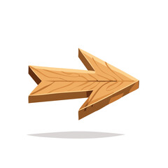 Poster - Rustic Wooden Arrow Sign Pointing Right Directional Indicator Vector Illustration