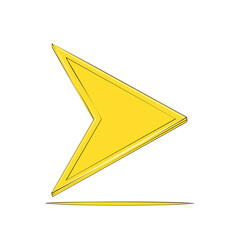 Poster - Stylized Gold Arrow Illustration Pointing Rightward Directional Marker with Subtle Shadow