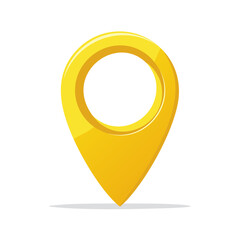 Poster - Vibrant Yellow Map Pointer Illustrating Navigation and Geolocation Concepts