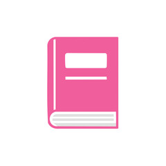 Poster - Illustration of a pink book with a blank cover and white pages for school study