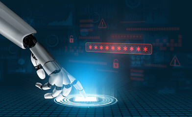 Poster - AI-generated password warning alert showing critical cybersecurity threat, password vulnerability, system risk, and data access breach visualization Vouch