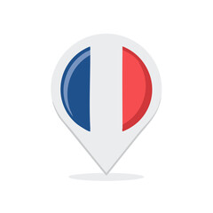 Poster - French Flag Pin Icon, France Location Marker, National Symbol