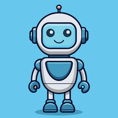 Poster - Adorable Cartoon Robot Character Design with Cat Illustration Elements Featuring a Playful and Modern Aesthetic Suitable for Various Creative Projects and Digital Applications This