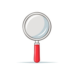Poster - Cartoon Magnifying Glass with Red Handle for Discovery, Investigation, or Search Illustration