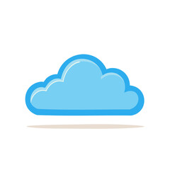 Leinwandbilder - Stylized Blue Cloud Icon with Drop Shadow for Weather, Computing, and Design
