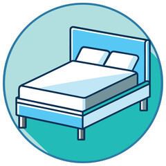 Poster - Flat Style Bed Icon with Clean Geometric Lines A Simple Modern Design for Sleep Rest and Furniture Related Projects Perfect for Web and App Interfaces