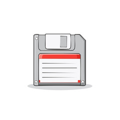 Poster - Vintage Floppy Disk Illustration of Obsolete Data Storage Technology for Nostalgia