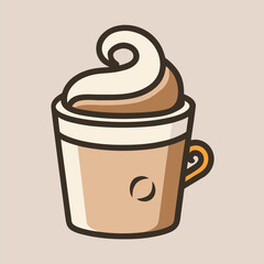 Poster - Minimalist Coffee Cup Icon Design with Simple Shape Perfect for Cafe Branding Menu Illustrations or Website Graphics Featuring a Clean and Modern Aesthetic This