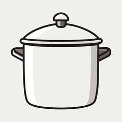 Poster - Geometric Cooking Pot Icon with Clean Lines and Simple Handle Design Suitable for Culinary Apps Recipe Websites and Kitchenware Branding Projects Featuring a Modern Minimalist