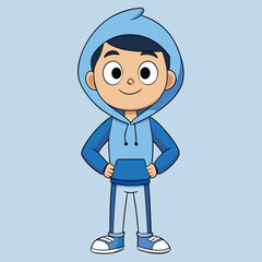 Poster - Cute Cartoon Boy Character with Dog Illustration A Vector Artwork Depicting a Cheerful Young Boy and His Canine Companion in a Playful Animated Style