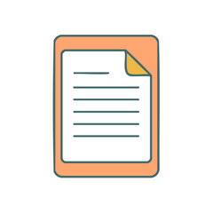Poster - Stylish document with folded corner and lined text for business and design work