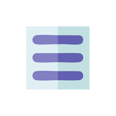 Aufkleber - Hamburger Menu Icon Graphic in Flat Design with Rounded Purple Lines