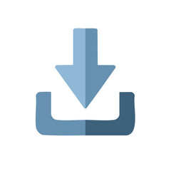 Poster - Illustration of Download Icon Showing Arrow Pointing Down into an Open Box Container