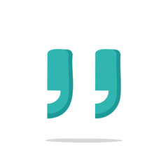 Aufkleber - Turquoise quotation marks isolated for graphic elements and text highlights