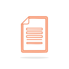 Poster - Simple Peach Colored Document Icon with Text Lines and Folded Corner