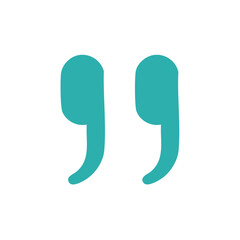 Aufkleber - Vivid turquoise quote marks or double quotation marks illustration concept design
