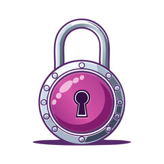 Poster - Pink Padlock Illustration with Keyhole Symbol Security Protection Privacy Graphic Element Safety Access