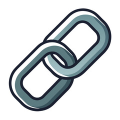 Poster - Flat Geometric Interlocking Links Icon Design A Modern Chain Symbol with a Clean Minimalist Aesthetic for Digital and Print Applications Featuring Bold Colors and a