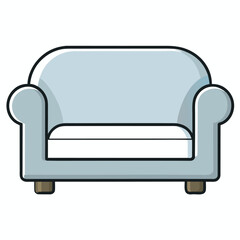 Poster - Minimalist Flat Design Sofa Couch Icon in Soft Colors for Website or App Interface single high resolution icon depicting sofa couch styled minimalist flat design