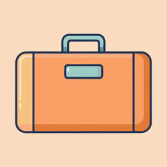 Poster - Flat Design Suitcase Icon Rectangular Luggage with a Modern Minimalist Style Ideal for Travel Vacation or Transportation Related Projects and User Interface Design Elements