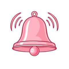 Poster - Vibrant Pink Bell Ringing Sharply Announcing Arrival of Festive Tidings with Joyful Sound Waves