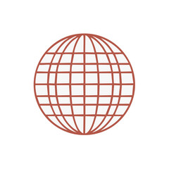 Poster - Stylized World Globe Grid in Earth Tone for Global Connection