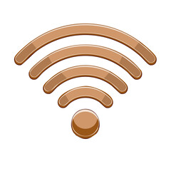 Poster - Wireless connectivity indicator illustration in shades of brown showing network access and strength, connecting people to data and information.