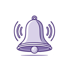 Poster - Ringing Notification Bell Icon with Sound Waves in Purple Isolated Concept