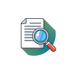 Poster - Magnifying glass examining a document page investigation audit vector search