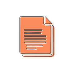 Poster - Modern Style Orange Paper Sheet Stack with Text Icon Showing File Content