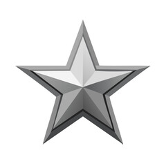 Poster - Realistic Metallic Star Illustration Featuring Sharp Edges and Subtle Gradient Effect