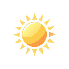 Poster - Illustration of a Round Sun with Yellow Glow and Pointed Rays, Sunlight Energy Graphic