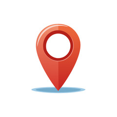 Poster - Vivid red map pointer pin icon vector illustration, search friendly, destination marker