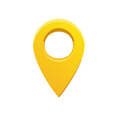 Poster - Bright Yellow Pin Pointer Marking Location on GPS Maps Navigation Technology