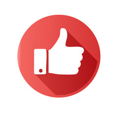 Poster - Thumbs Up Gesture in Red Circle Positive Feedback and Approval Sign