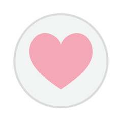 Poster - Pink Heart Icon in Circular Frame, Symbol of Love, Romantic Designs and Relationships