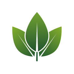 Aufkleber - Three Green Leaves, Organic Design, Leafy Symbolism, Natural Aesthetics, Simple Leaf Trio, Nature Logo, Ecological Icon