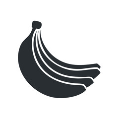 Poster - Banana Bunch Icon Black and White, Minimalist Fruit Symbol, Tropical Fruit Design Element