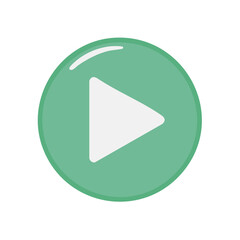 Poster - Play Button in Teal Circle Shape with White Arrow Indicates Forward Direction and Action
