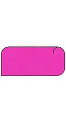 Poster - Bright pink rounded rectangle with a subtle curl on the right side isolated on transparent background