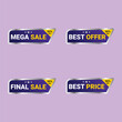 © ziaul - Modern Mega Sale and Discount Badge Collection – Purple and Silver Promotional Tags.