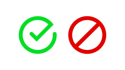 Leinwandbilder - Accept and decline button. Simple, flat design. Vector illustration.
