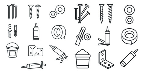 Leinwandbilder - Collection of tools and hardware items, including nails, screws, and hammers. Concept of organization and preparedness for a DIY project