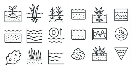 Poster - The image is a collection of various plant-related icons, including a leaf, a tree, and a flower. The icons are arranged in a grid, with some overlapping and others standing alone