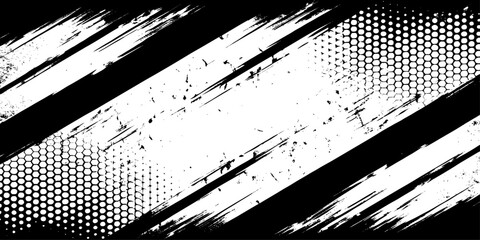 Aufkleber - grunge Black and white abstract background with diagonal lines and halftone pattern design.