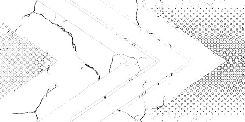 Aufkleber - Abstract black and white chevron pattern with halftone and distressed texture grunge overlay design element.