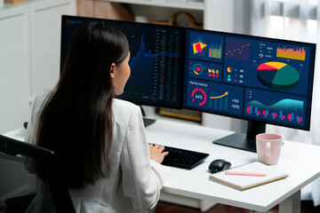 Poster - Business data dashboard provide brisk business intelligence analytic for marketing strategy planning