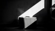 © Light Flow - Silver suitcase in dramatic lighting black and white photography travel luggage packing